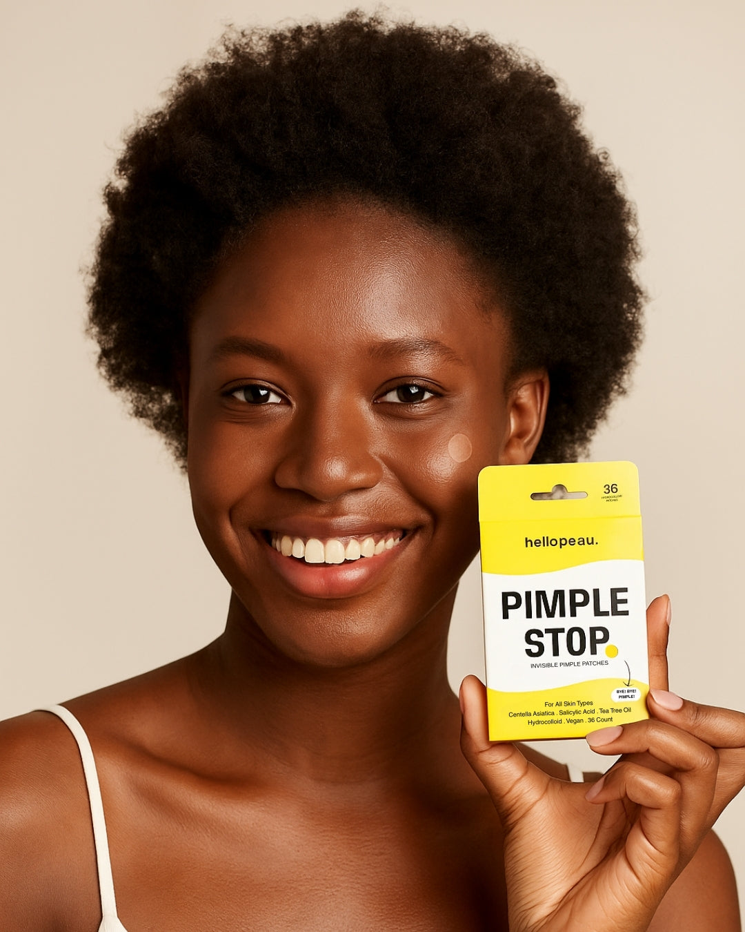 Hello Peau Pimple Stop Hydrocolloid Vegan Invisible Pimple Patches - 36 count