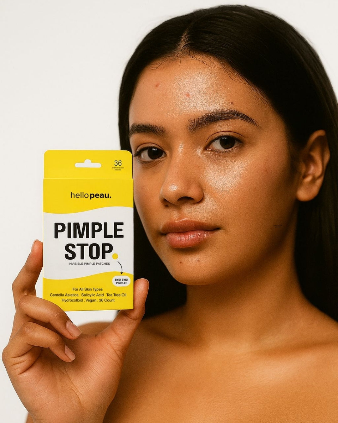 Hello Peau Pimple Stop Hydrocolloid Vegan Invisible Pimple Patches - 72 count